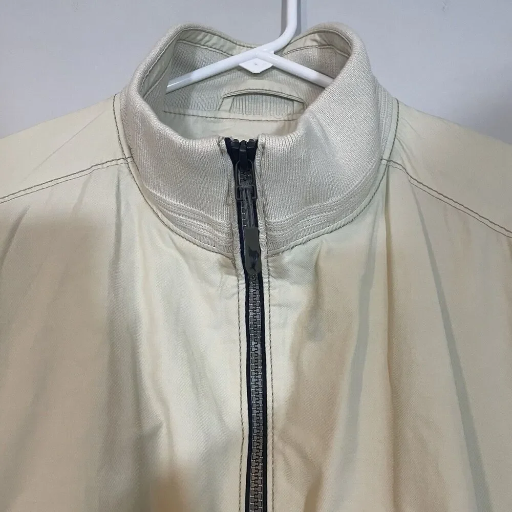 TOMMY BAHAMA Jacket Mens Large Beige Full Zip Windbreaker Lined Golf Lightweight - Picture 8 of 10